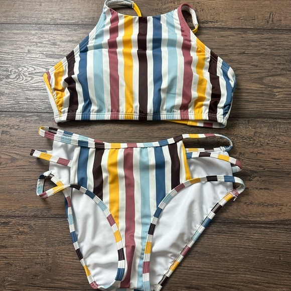 Colorful Striped  Bikini Set - Picture 1 of 2